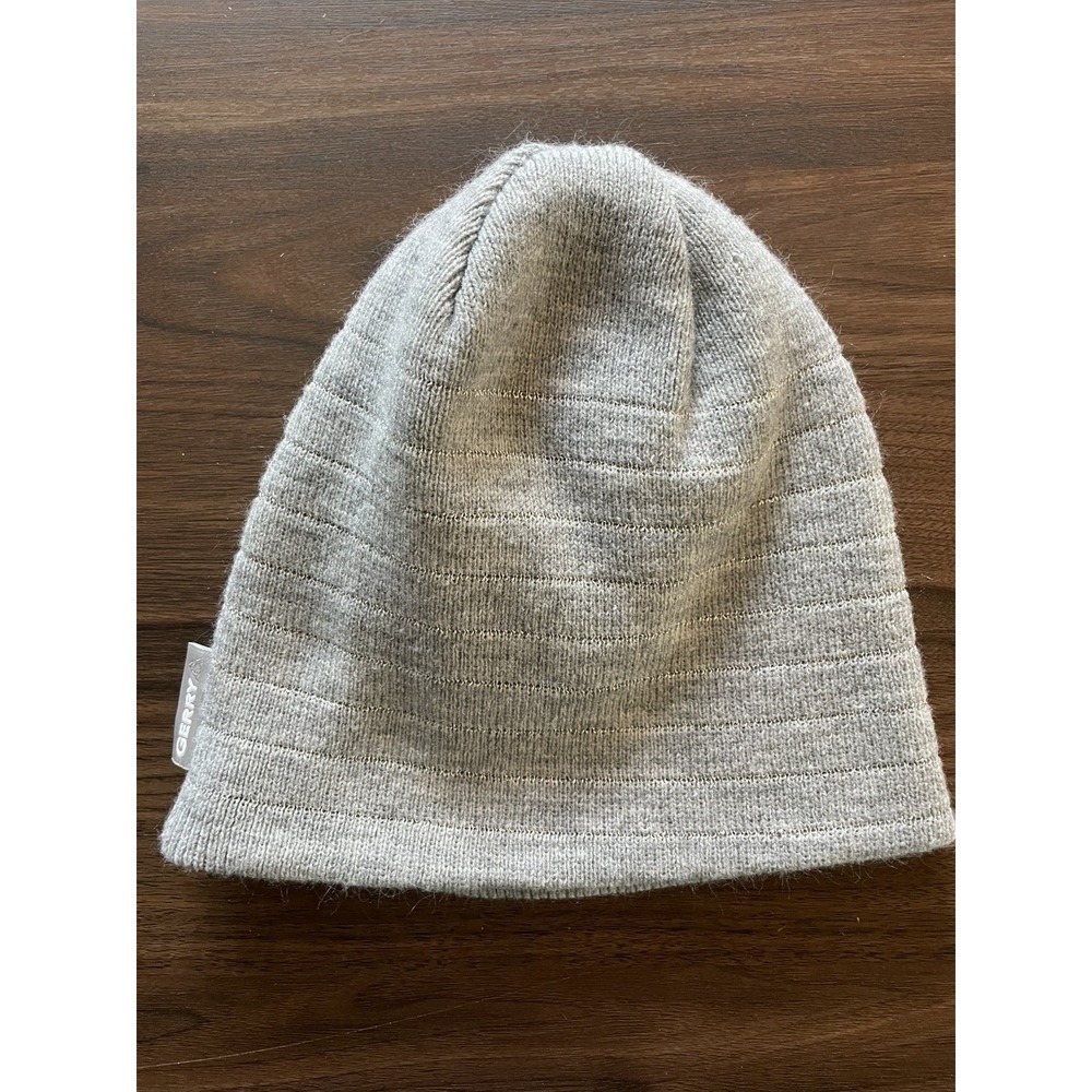 GERRY Gray Knit Striped Beanie Hat Unisex One Size
